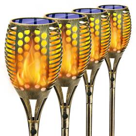 Sunenvoy 414756201000 Solar Torch Lights Outdoor 4 Pack 96 Led Flickering Flame Landscape Pathway Yard