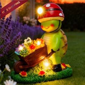 20220107 Sunglee Solar Light Turtle Outdoor Garden 7.08 Inch L X 5.04 W 7.67 H Green