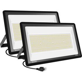 600w Sunkkes 683132209420 2 Pack Led Flood Light Outside Warm White Lights 3000k 60000lm Su