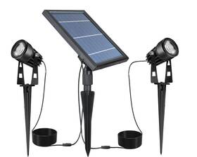 Sunlong 682141865795 Solar-powered Cast Aluminium Warm White Led Spotlight For Outdoor Garden Yard