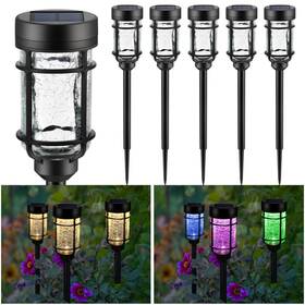 Sunnypark 768534410961 Solar Pathway Lights 6 Pack Color Changing Warm White Led Outdo