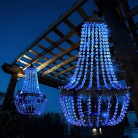 Sunnypark 768561906147 Hanging Solar Lantern Outdoor 28 Inch Modern Crystal Acrylic Chandelier
