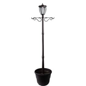 342064 Sunray Lamp Post Planter Kenwick 1-light Outdoor Integrated Led Black