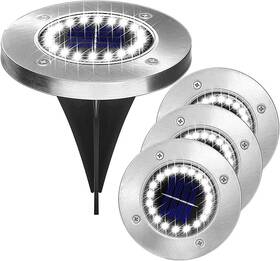 Suntouch Treasures 737655459944 Solar Ground Lights - 20 Led 12 Pack Outdoor Disk Waterproof In-ground