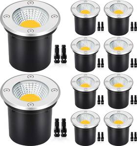 Sunvie 603977462576 12w Led Low Voltage Landscape Well Lights 10 Pack Waterproof