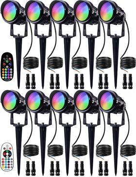 Sunvie 603977462606 12w Low Voltage Landscape Lighting Rgb Color Changing Led Lights Remot