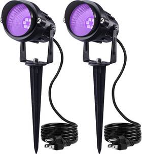 Sunvie 603977462750 2 Pack Halloween Spotlight Outdoor Black Light Waterproof 1