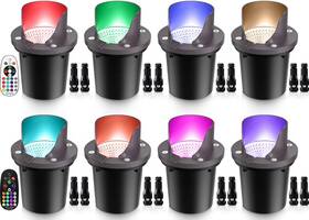 Sunvie 603977462781 Rgb Low Voltage Landscape Lights Color Changing 12w Outdoor In-ground With