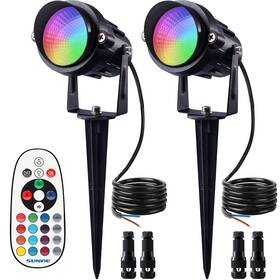 Sunvie 603977462903 12w Rgb Low Voltage Color Changing Landscape Lights Remote Control Waterproof