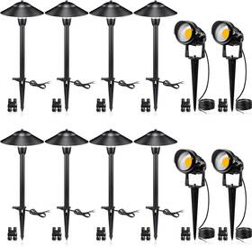 Sunvie 696565572221 Led Landscape Lights Low Voltage Pathway Lighting Kit - 12 Pack