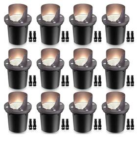 Sunvie 744111009933 12 Pack Low Voltage Landscape Lighting 12w Led Outdoor In-ground Waterpro