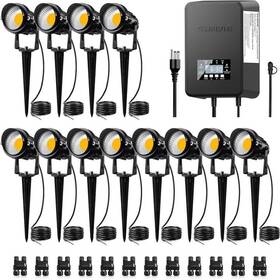 Kt-w12s Sunvie 12 Pack Low Voltage Landscape Lights With 300w Transformer 12-24v Led