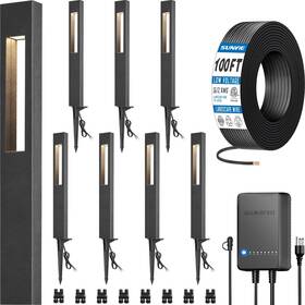 Ktww8fa Sunvie Low Voltage Landscape Lighting Kit 8-pack Path Lights With Wire And Transformer
