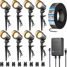 Ktww8s06 Sunvie All-in-one Low Voltage Landscape Lighting Kit 6w Lights Wired Alum