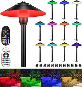 Lsarb-03-12c Sunvie 12pack Rgbw Low Voltage Landscape Lights 3w Color Changing Pathway 12-24v