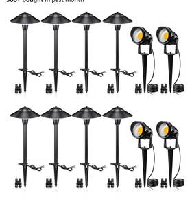 T-w4s8p Sunvie Led 4 Landscape Lights Low Voltage 8 Pathway Lighting Kit 12pck