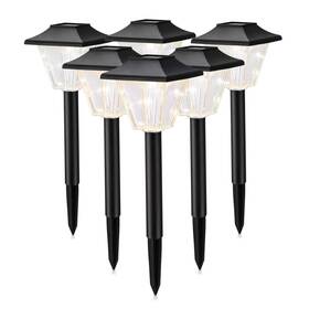 S11156 Sunwind Solar Powered Outdoor Pathway Lights 4 Pack Waterproof Led Black