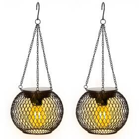 Ip65 Syouhome 797999485863 Solar Lanterns Outdoor 2 Pack Brighter Metal Hanging Wa