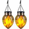Sz-20018 Solar Lights Outdoor Metal Flickering Flame Lantern Hanging