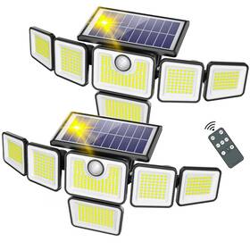 Szpower 974467450217 Solar Outdoor Lights 3000lm Flood With 401 Led 6 Heads Motion