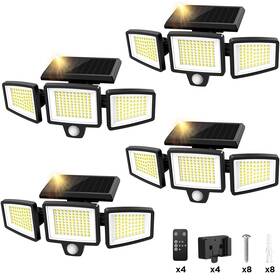 Szrsth 395390002822 Solar Lights Outdoor 210 Led 2500lm Motion Sensor Security 4 Packs