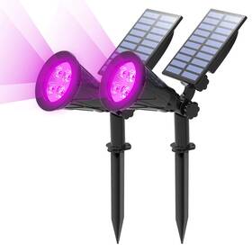 T-sun 724190987629 2 Pack Led Solar Spotlights Waterproof Outdoor Landscape Lamps Auto-on/au