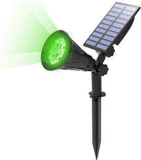 Ts-g0102-green T-sun Solar Spotlight Led Outdoor Wall Light Ip65 Waterproof Auto-on At Night/