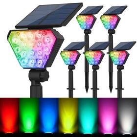 Ts-g0206 T-sun Solar Spotlights Outdoor 6pack Landscape Spot Lights Color Changing Ip6