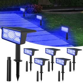 Ts-g2206 T-sun Blue Solar Spotlights 49 Led 2 Lighting Modes Landscape Out