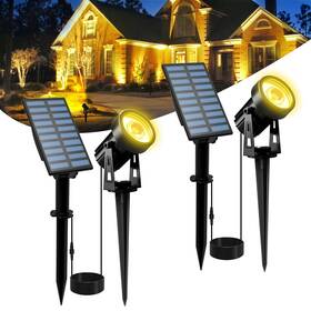 Ts-s4201-1h-30-v2-2p T-sunus Solar Landscape Spotlights 2 Pack Warm White Ip65 Waterproof Sopt Lig