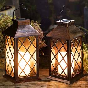 Lda506 Take Me 2 Pack 14 Inch Solar Lantern Outdoor Garden Hanging Waterproof Led Flic