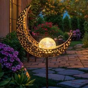 Ttkk-001a Take Me Moon Solar Lights Garden Outdoor Decor Waterproof Metal Stakes