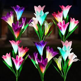 Tsryyt6-6 Tansoren 6 Pack Solar Garden Lights Outdoor 7 Color Changing Led Waterproof Pow