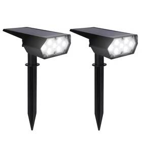 Techko 445047515521 60 Lumens Matte Black Solar Led Outdoor Spotlight With Multiple Lighting Modes