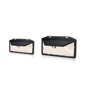 Shl-902 Techko Solar Wall Security Motion Sensing Black Lantern Sconce Outdoor 2-pack