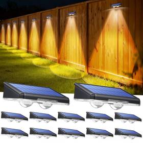 B0drnrzv32 Tecknet Solar Fence Lights Outdoor 12-pack 3 Modes Warm/neutral/cool White Ip