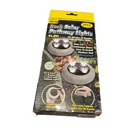 Tekno 814387026412 Solar Rock Pathway Light 2 Pack All Weather Proof-led Wireless Brand New