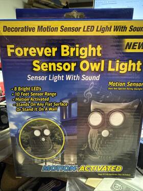 Tek824 Tekno New In Box Forever Bright Sensor Owl Light Sound