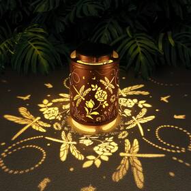 T-dl-202 Tepaken Solar Dragonfly Garden Decor Led Light Hanging Waterproof Metal Lantern For P