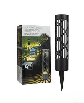 Testrite 889526612757 4-pack Solar Bollard Rotating Pathway Light Steel Lights New