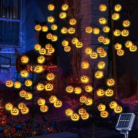 Tgt-9 Tgtaah 4 Pack 80 Led Halloween Solar Pumpkin Stake Lights For Outdoor Deco