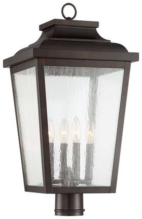 72177-189 The Great Outdoors 72177 Irvington Manor 4 Light 24 Inch W Outdoor - Chelsea Bronze