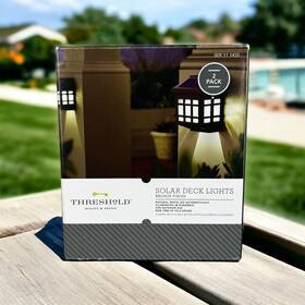 Threshold 609839430318 Solar Led Deck Lights 4.5 Inch X 3.5 2.5 Bronze