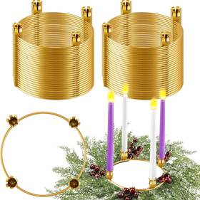 Dea-thyle-2665 Thyle 50 Pcs Metal Christmas Advent Wreath Rings Bulk Gold