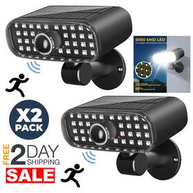 Tiagowell 797427895134 2 Luces Solares Led Con Sensor De Movimiento Para Patios Exteriores Garage Pared