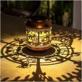 Hw-dl-031 Tiggsy French Bulldog Solar Lanterns Outdoor Waterproof Hanging Lights