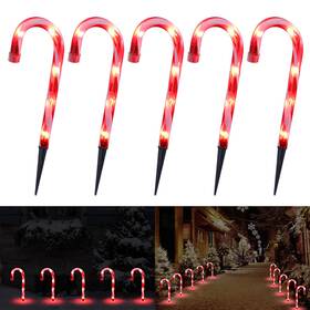 Tigomoov 672299302266 Christmas Candy Cane Lights 12inch Set Of 5 Canes Pathway Li
