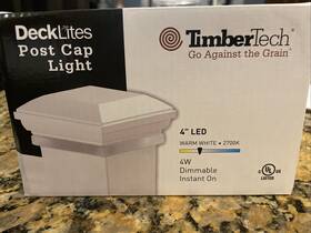 Timbertech 683531021364 5 White 4 Inch X4 Led Post Cap Light Dimmable Deck 2700k Decklites