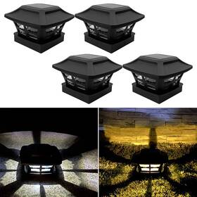 Glm-st-4 Tiokmc Solar Lamp Post Lights 4-pack Led Deck Fence Caps For 4x4 Posts Dual Mode
