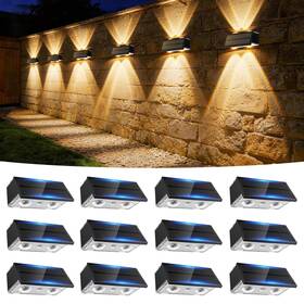 Lh-tb23-a2 Toeuie Solar Fence Lights Outdoor 12 Pack 100lm Powered Waterpro